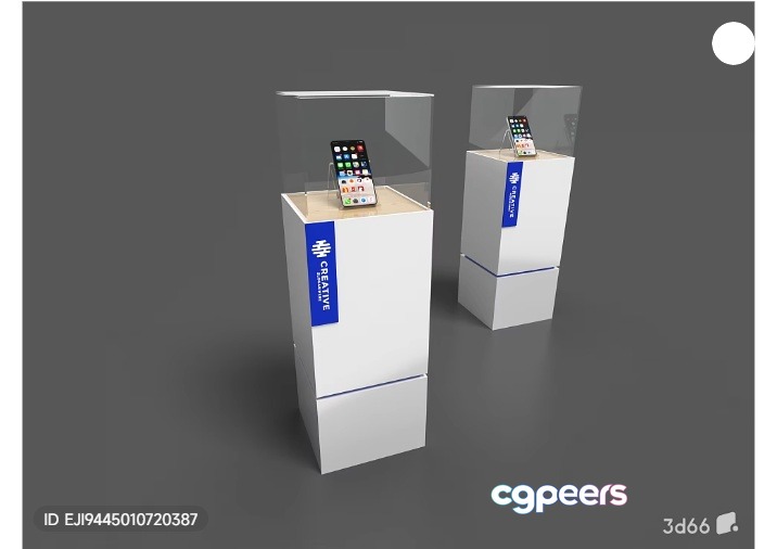 Two Display Cases With Cell Phones 3D Model - 4539 - VRAY Render