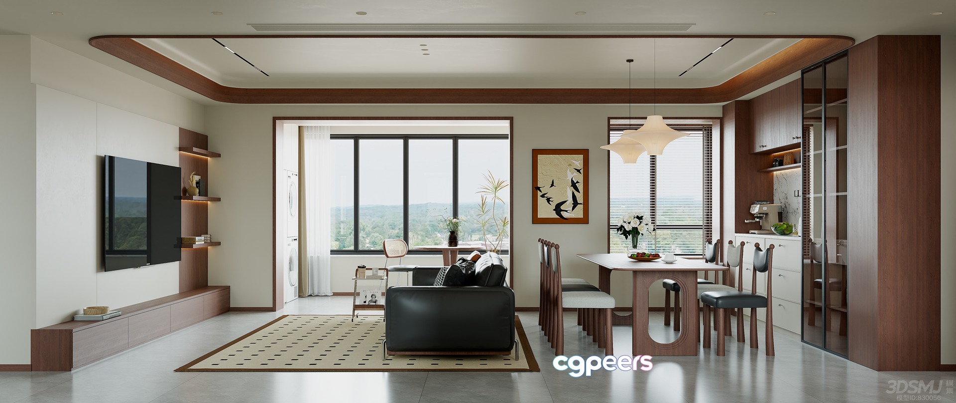 Modern Living Room 3D Model - 964 - VRAY Render