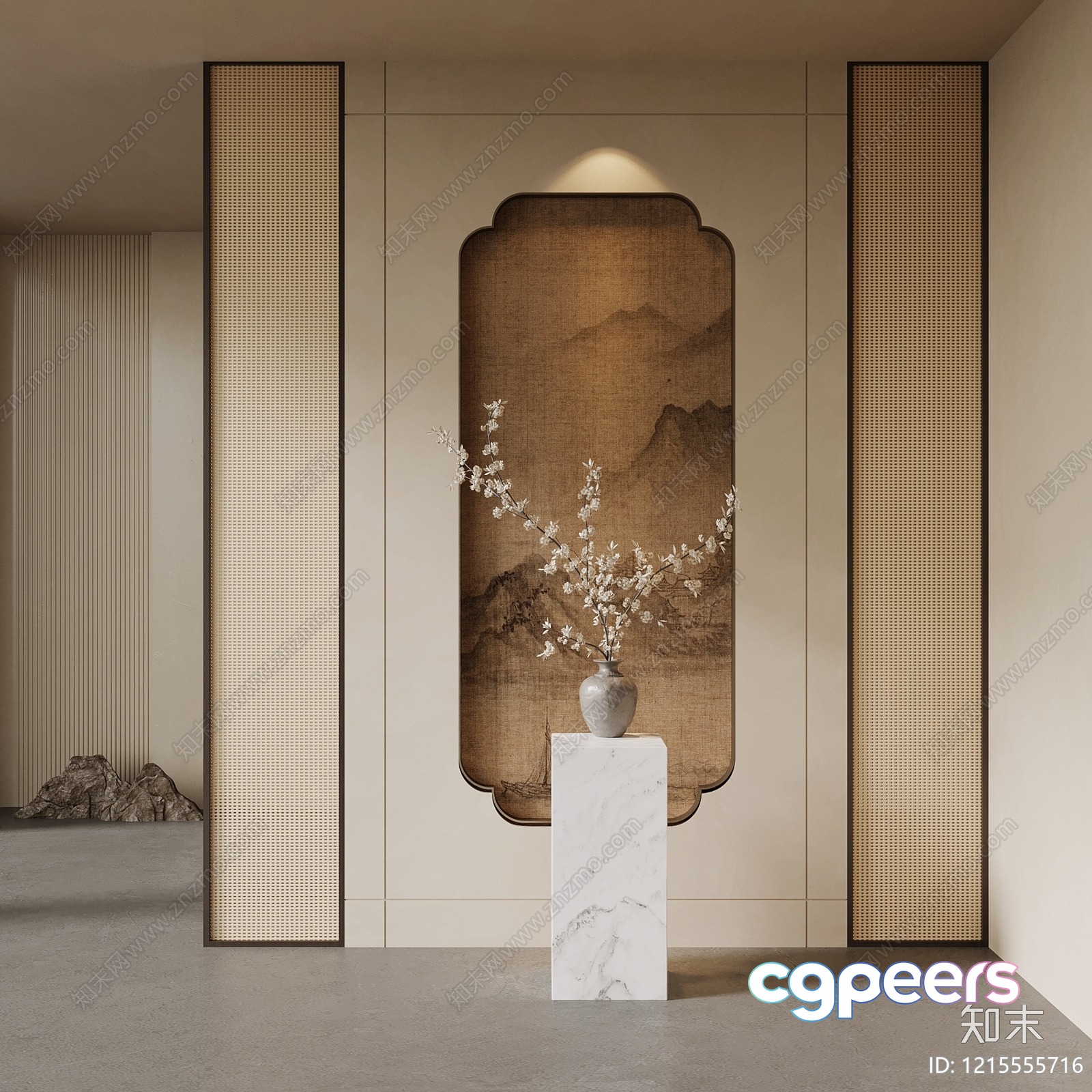 A Minimalist Room With A Vase And A Painting 3D Model - 10644 - VRAY Render A Minimalist Room With A Vase And A Painting 3D Model - 10644 - VRAY Render
