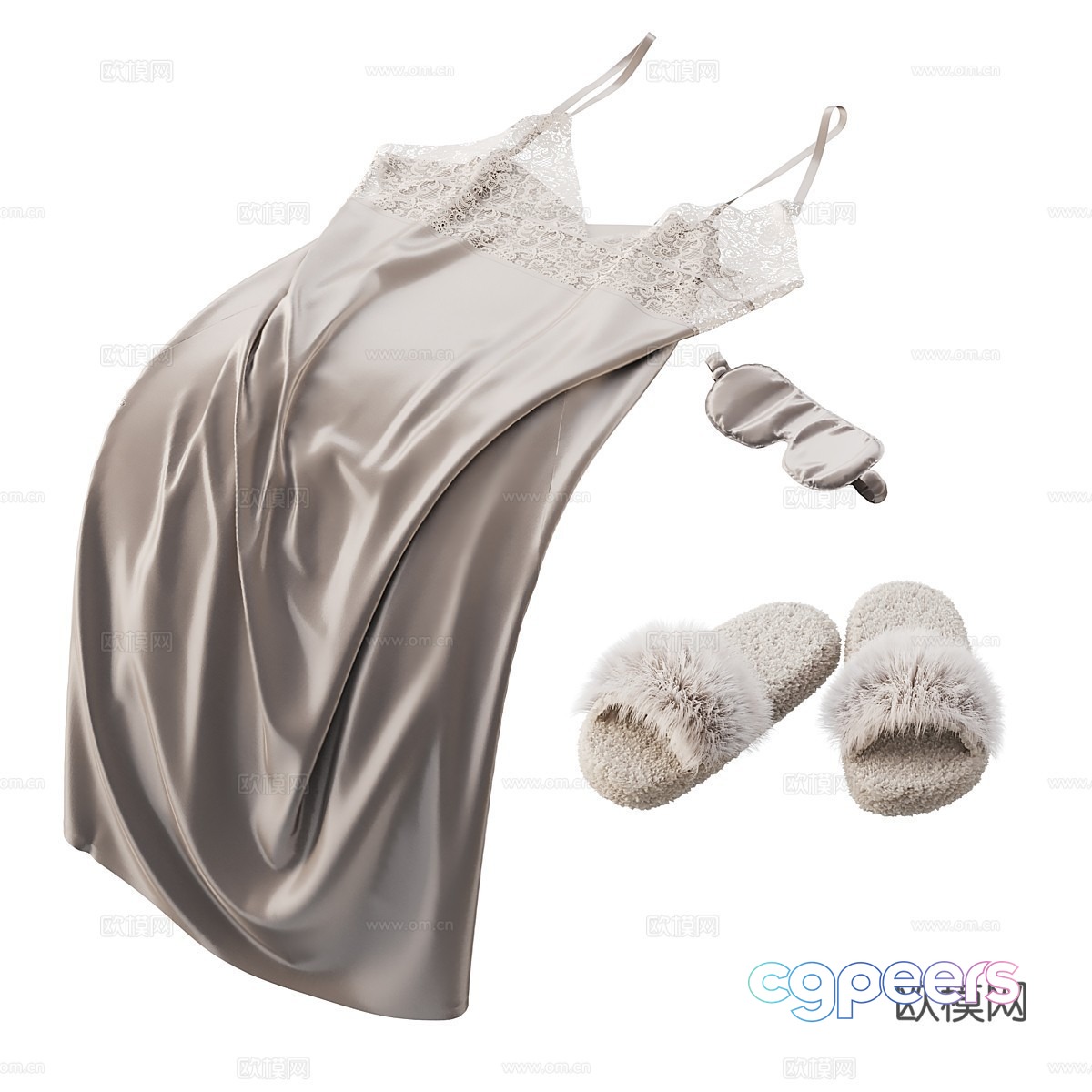Cozy Slippers And Dress 3D Model - 787 - CORONA Render