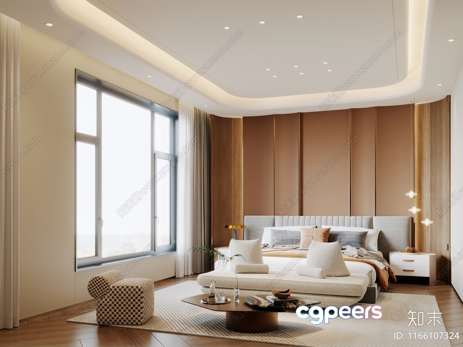 Modern Bedroom Decor 3D Model - 12249 - VRAY Render