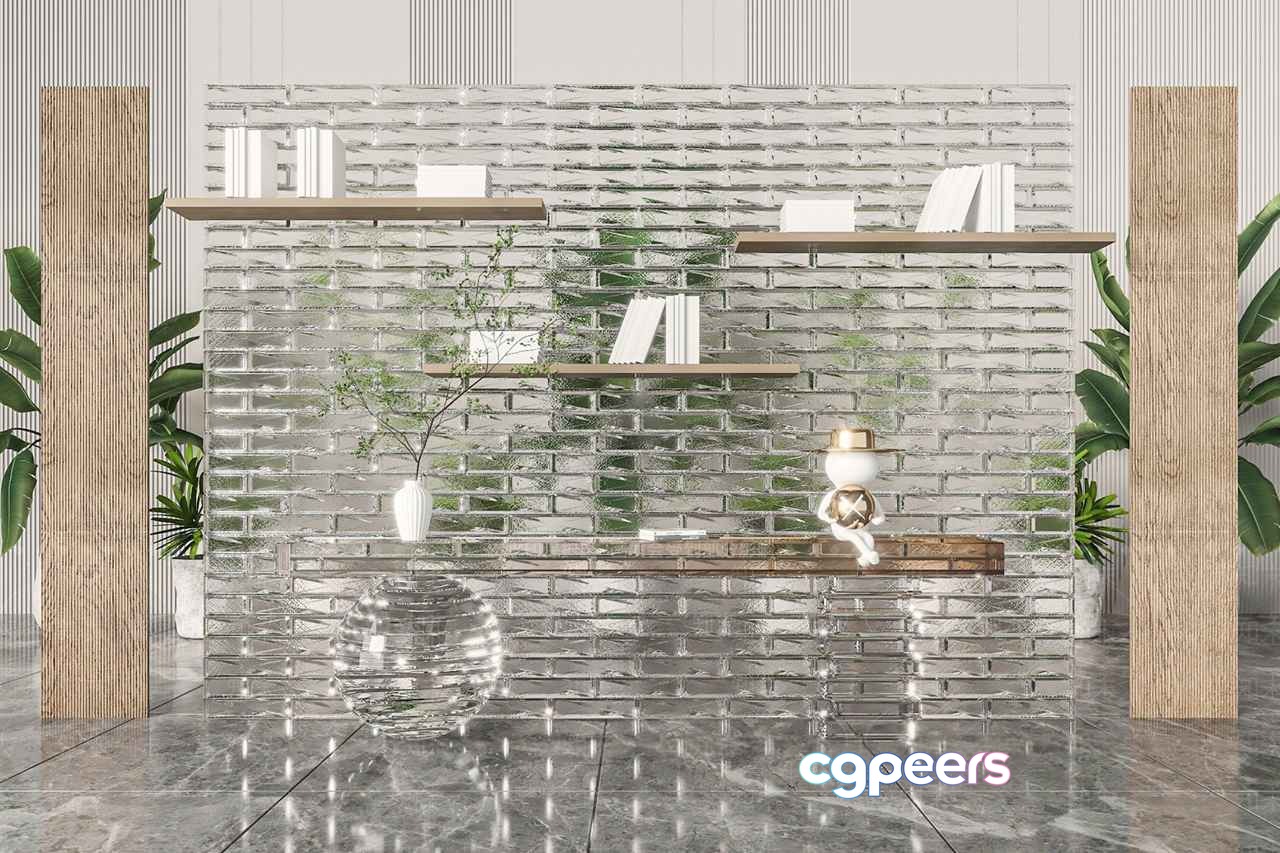 Modern Shelving Unit 3D Model - 7419 - VRAY Render