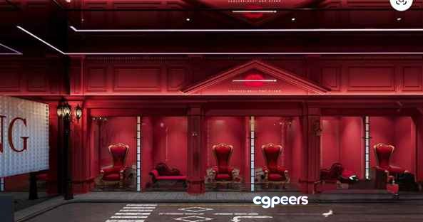 Red Throne Room 3D Model - 6627 - CORONA Render Red Throne Room 3D Model - 6627 - CORONA Render