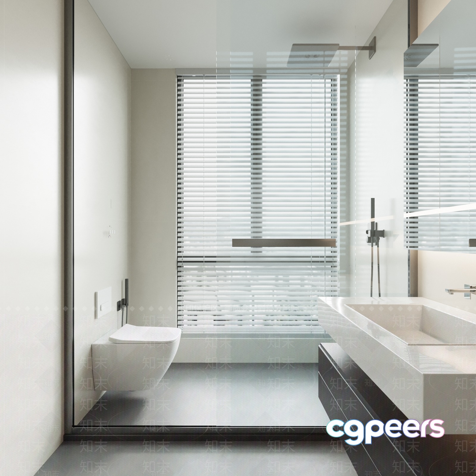 Modern Bathroom 3D Model - 14078 - VRAY Render