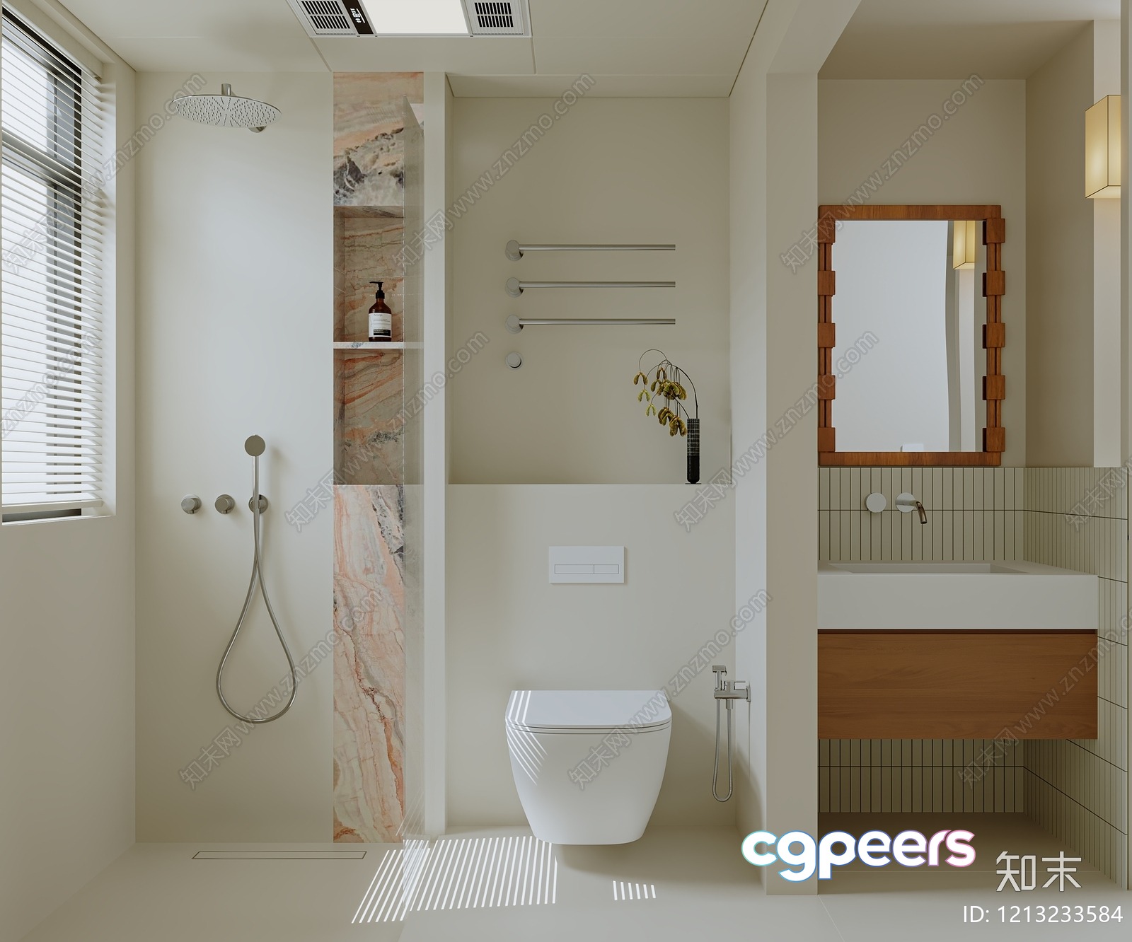 Modern Bathroom 3D Model - 3596 - VRAY Render