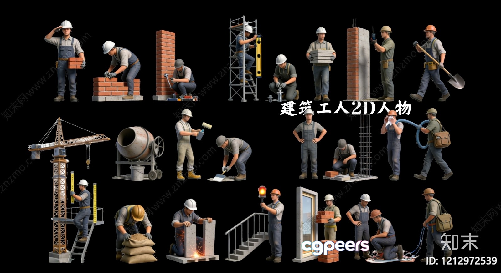 Construction Workers 3D Model - 14480 - VRAY Render Construction Workers 3D Model - 14480 - VRAY Render