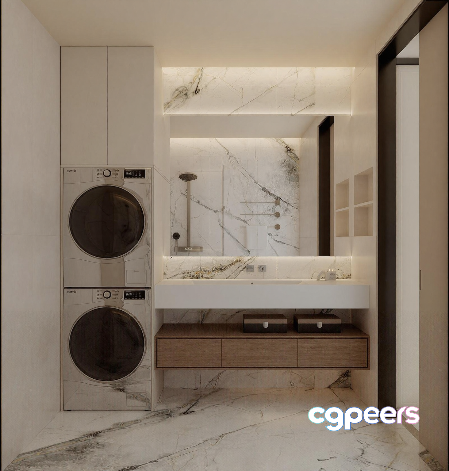 Modern Bathroom Interior 3D Model - 4984 - VRAY Render
