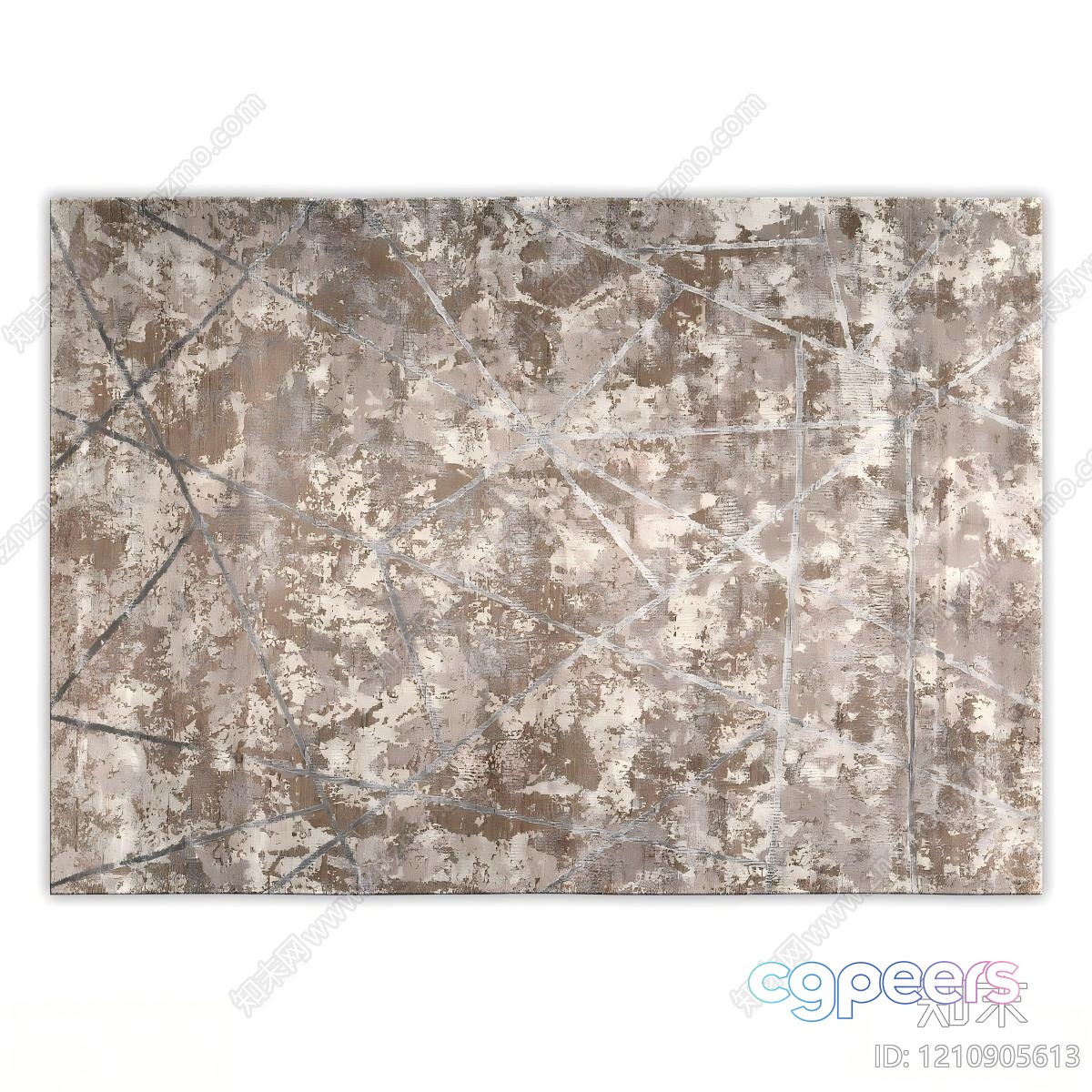 A Brown And White Abstract Painting 3D Model - 17460 - VRAY Render