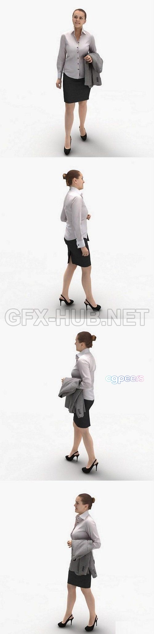 3D Game Assets - Business Woman 3d model 3D Game Assets - Business Woman 3d model