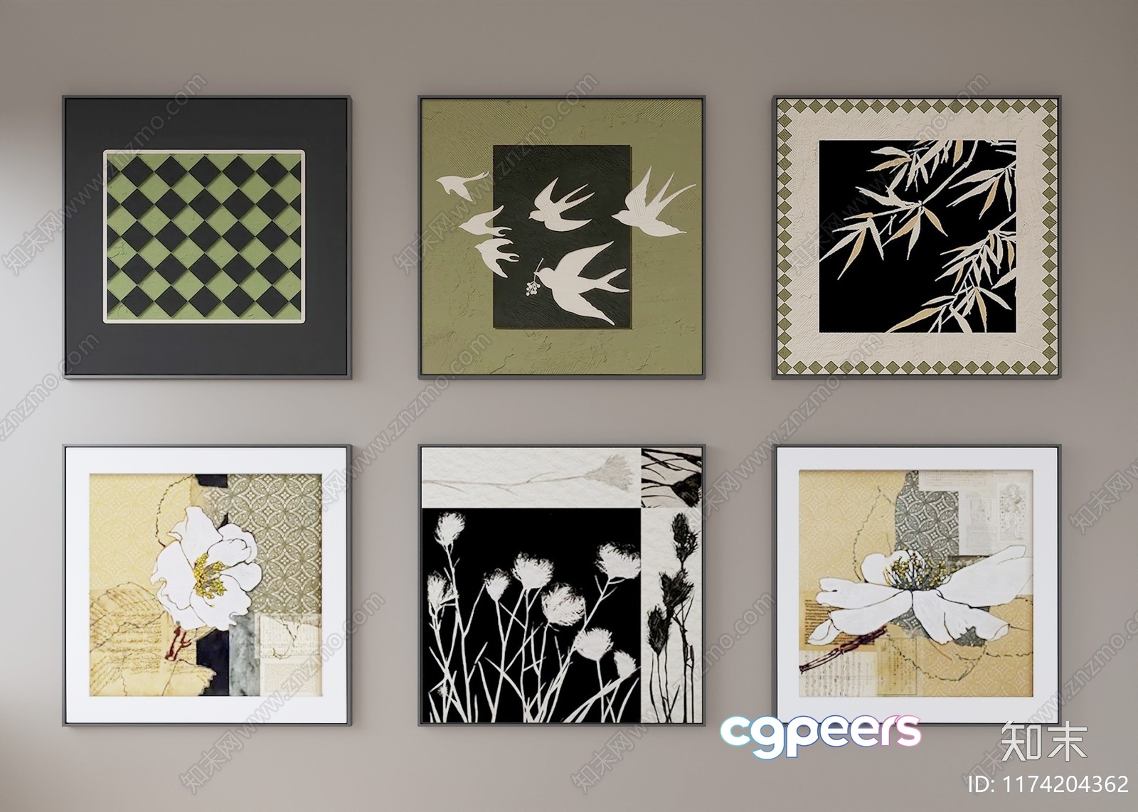 Modern Wall Art 3D Model - 14209 - CORONA Render Modern Wall Art 3D Model - 14209 - CORONA Render