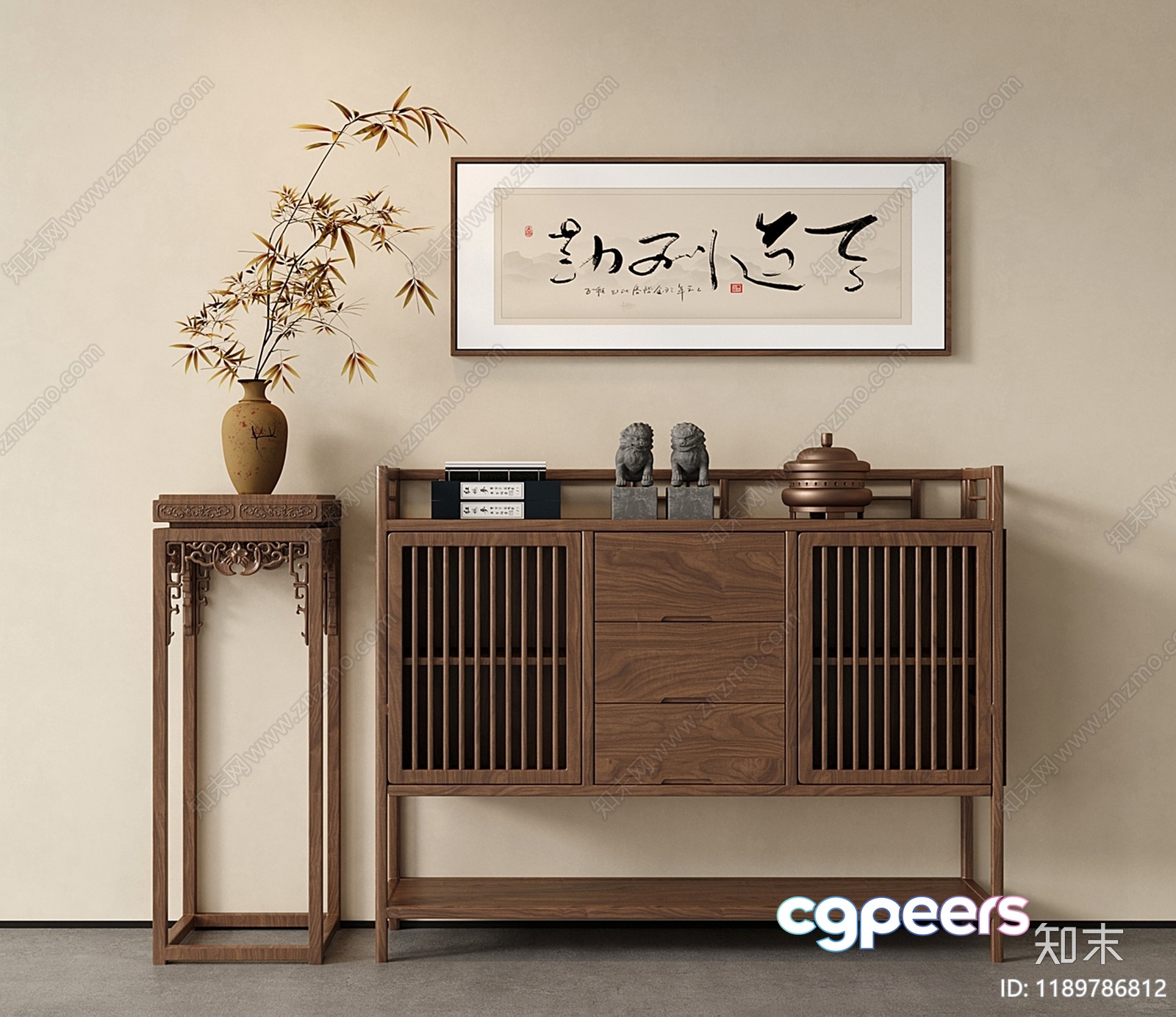 A Wooden Cabinet 3D Model - 5351 - VRAY Render