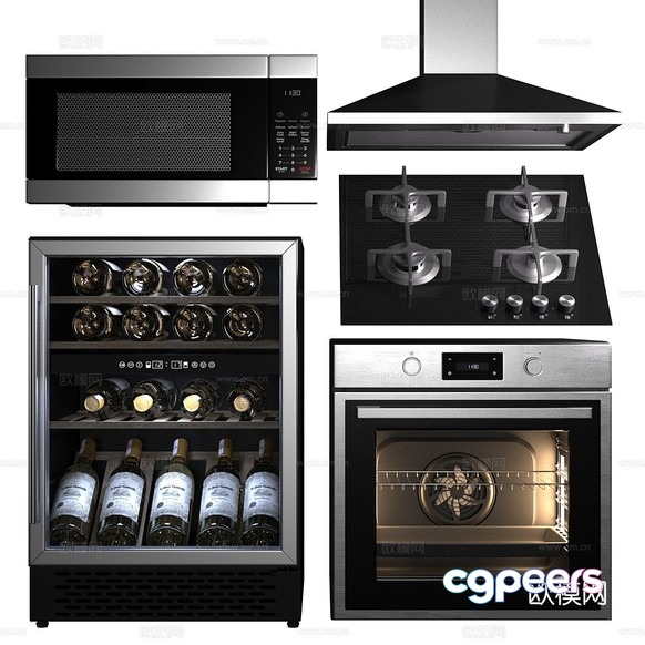 Modern Kitchen Appliances 3D Model - 5358 - VRAY Render Modern Kitchen Appliances 3D Model - 5358 - VRAY Render