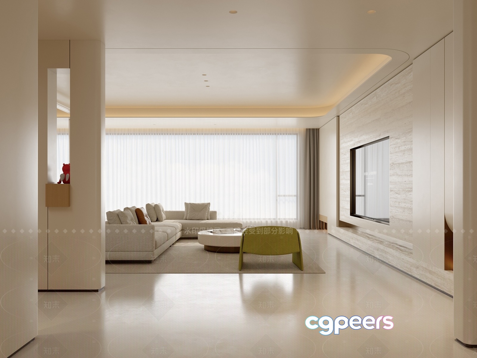 Modern Living Room 3D Model - 2984 - VRAY Render Modern Living Room 3D Model - 2984 - VRAY Render