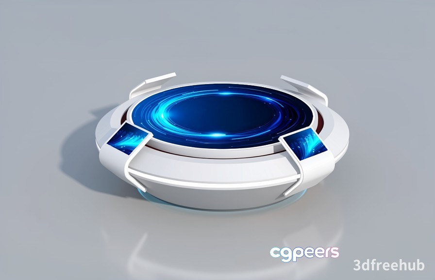 Circular Blue Object With White Trim 3D Model - 2041 - VRAY Render Circular Blue Object With White Trim 3D Model - 2041 - VRAY Render