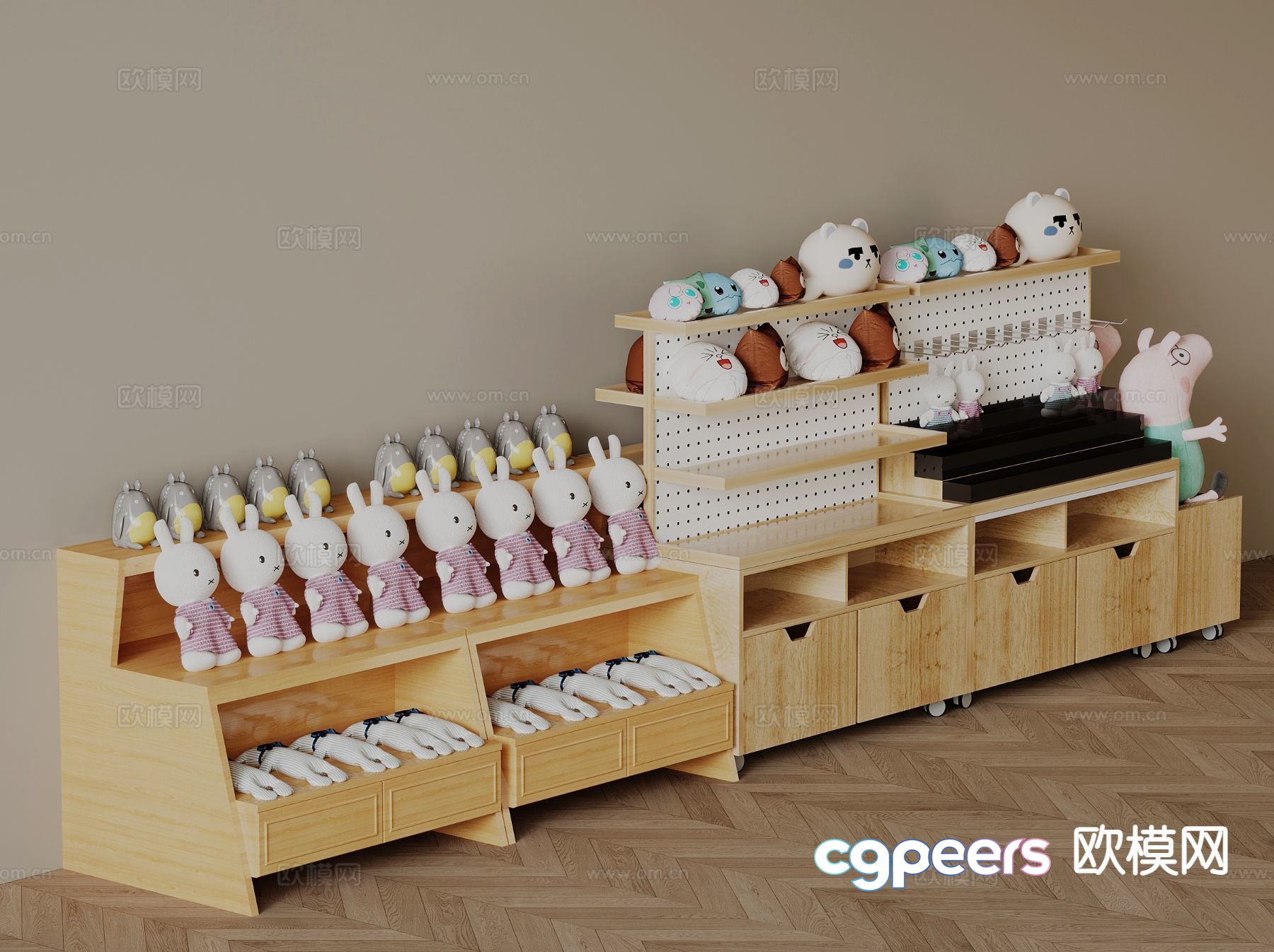 Wooden Storage Shelves 3D Model - 9382 - VRAY Render Wooden Storage Shelves 3D Model - 9382 - VRAY Render