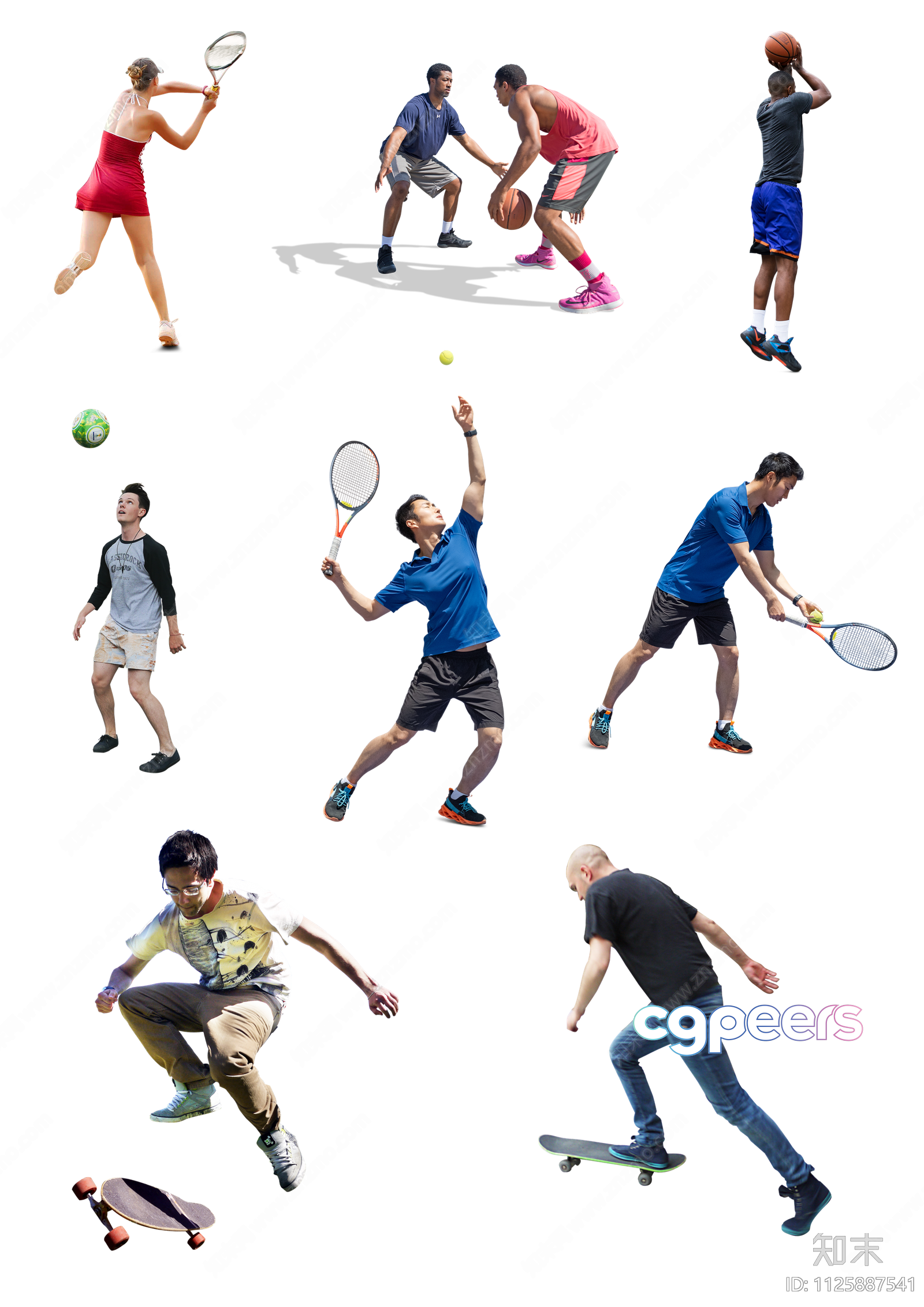 A Collage Of People Playing Sports 3D Model - 9671 - VRAY Render A Collage Of People Playing Sports 3D Model - 9671 - VRAY Render