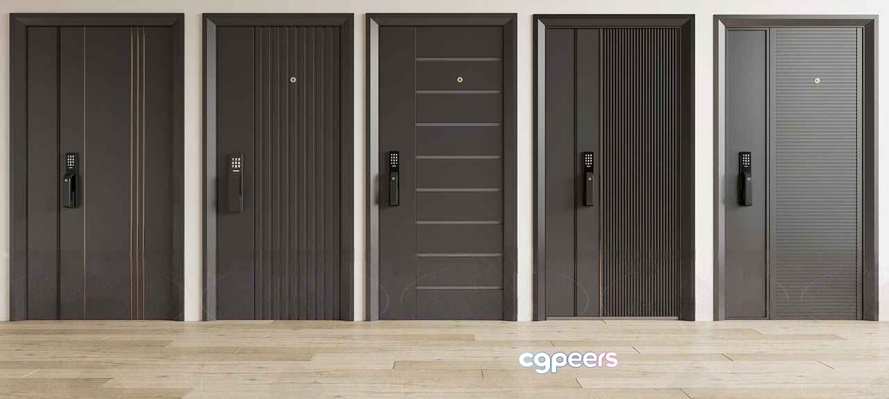 Gray Elevator Doors 3D Model - 9825 - VRAY Render