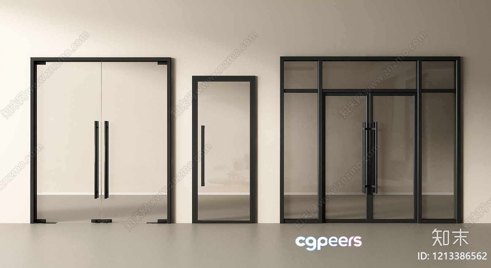 Modern Glass Doors 3D Model - 11594 - VRAY Render