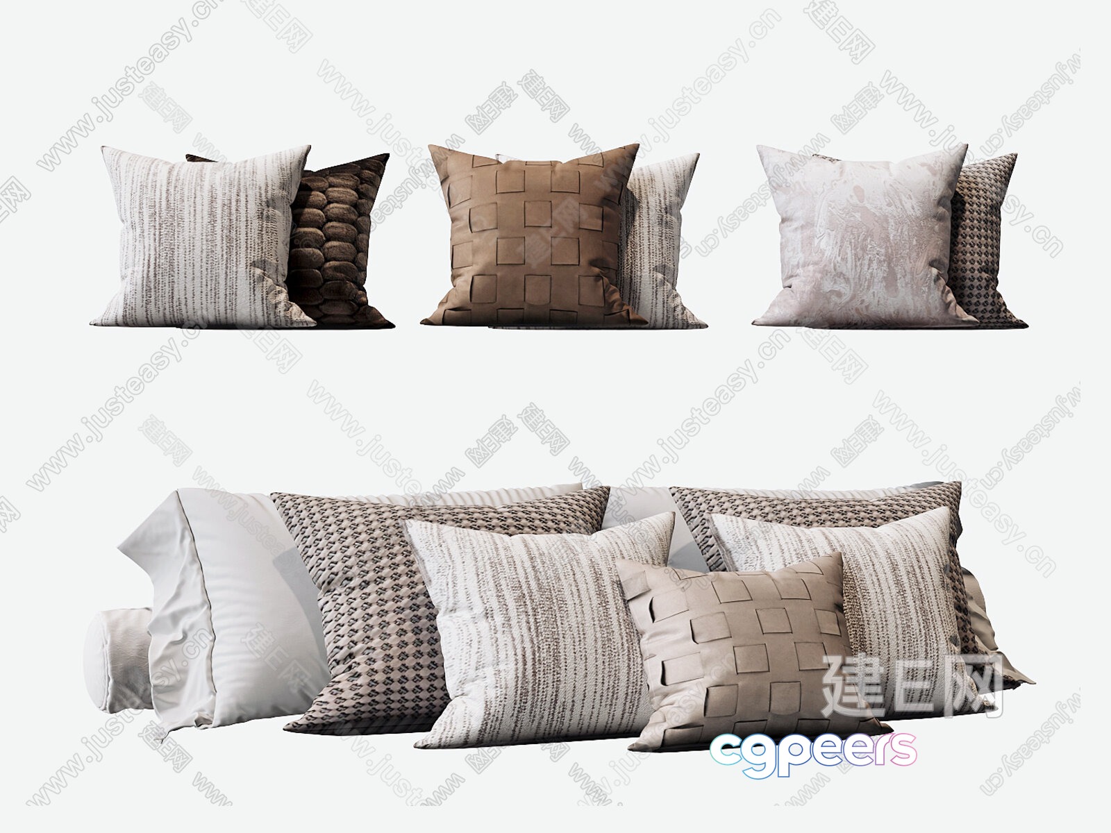 Decorative Throw Pillows 3D Model - 7587 - VRAY Render