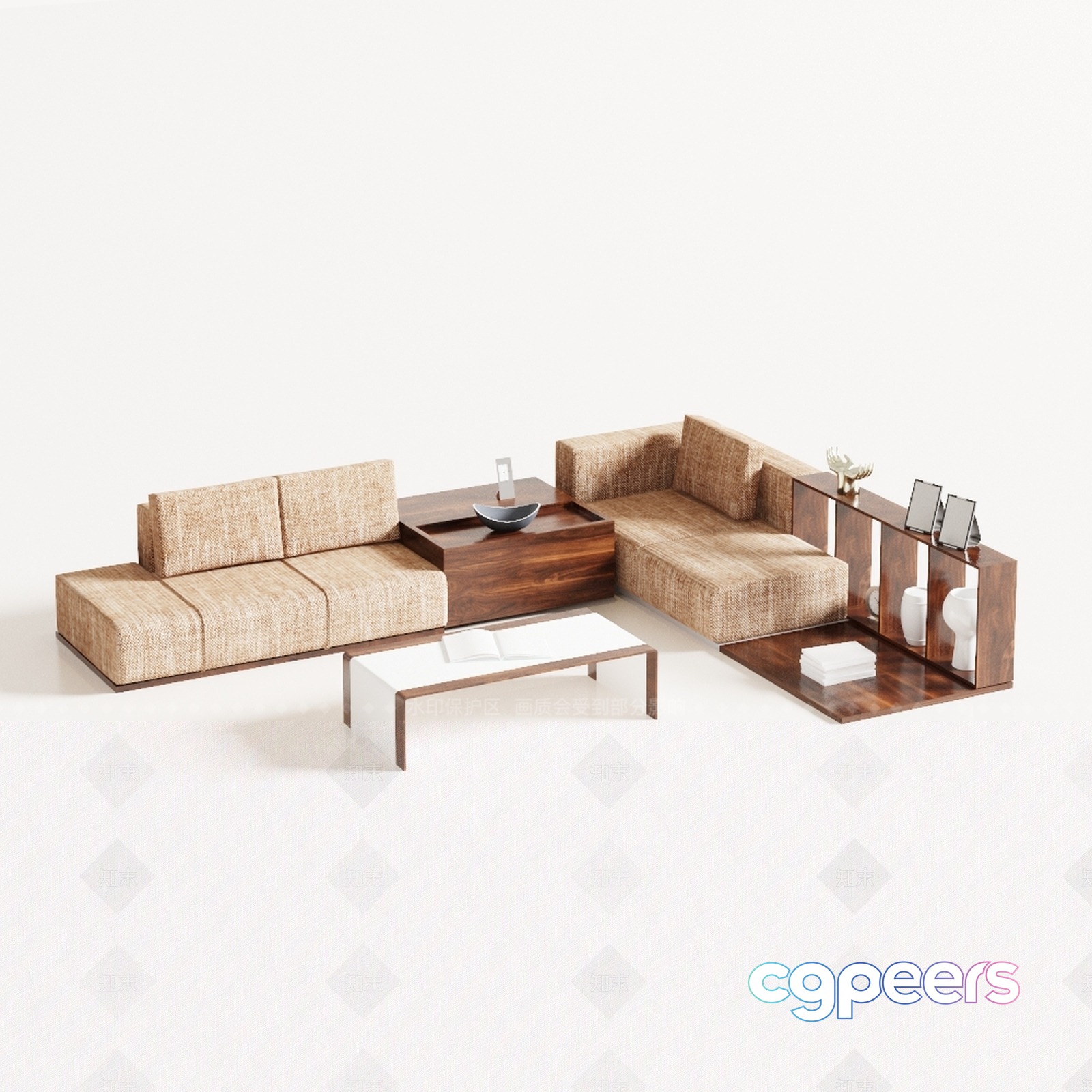 A Beige Couch 3D Model - 11885 - VRAY Render