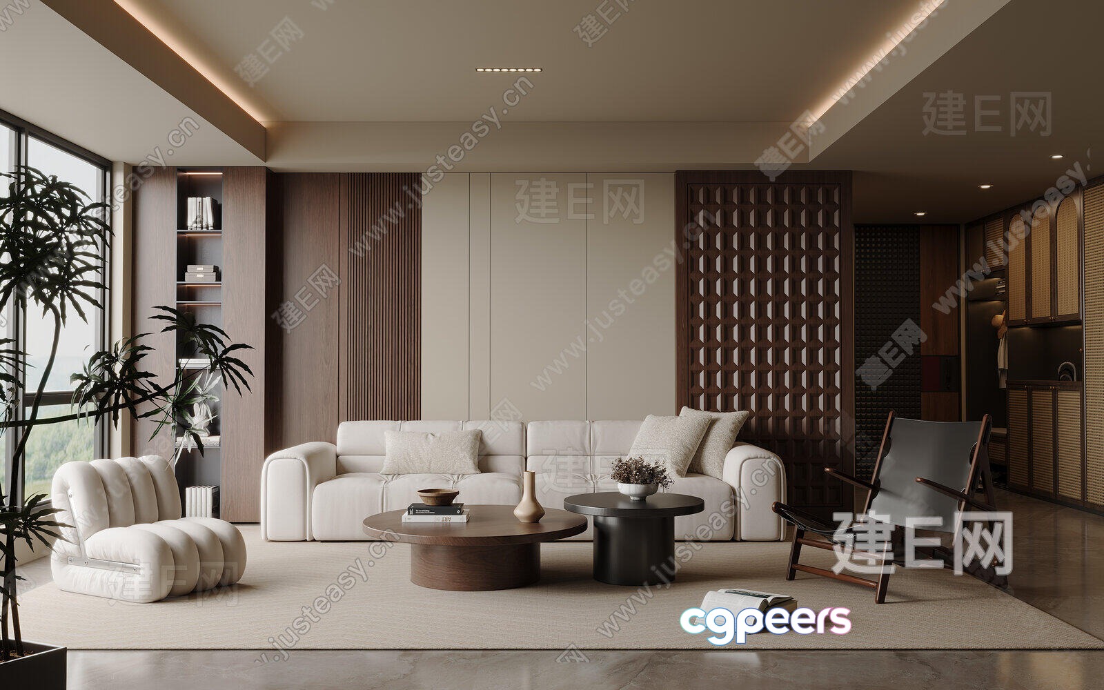 Modern Living Room 3D Model - 12415 - VRAY Render