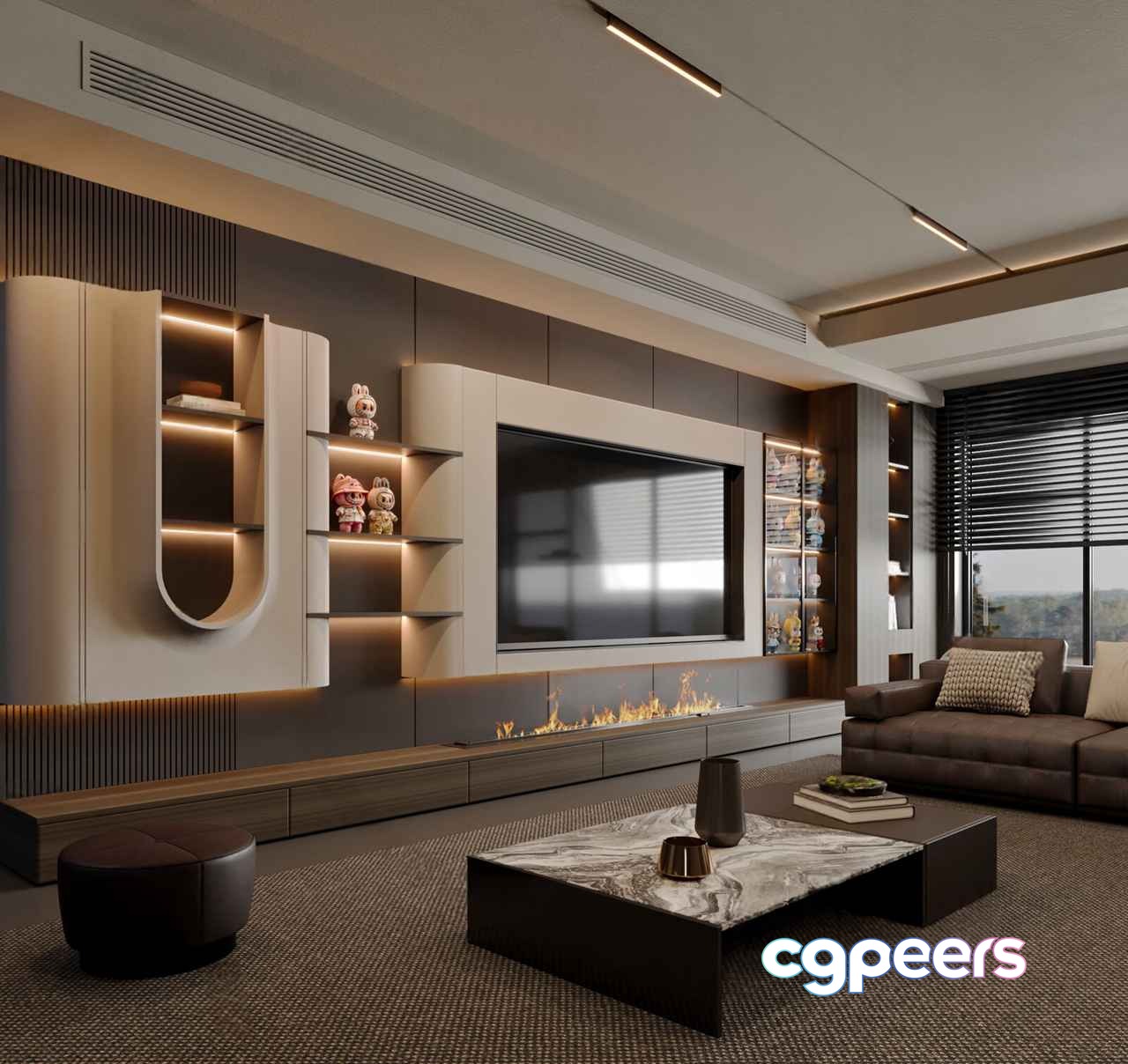 Modern Living Room 3D Model - 12625 - CORONA Render Modern Living Room 3D Model - 12625 - CORONA Render