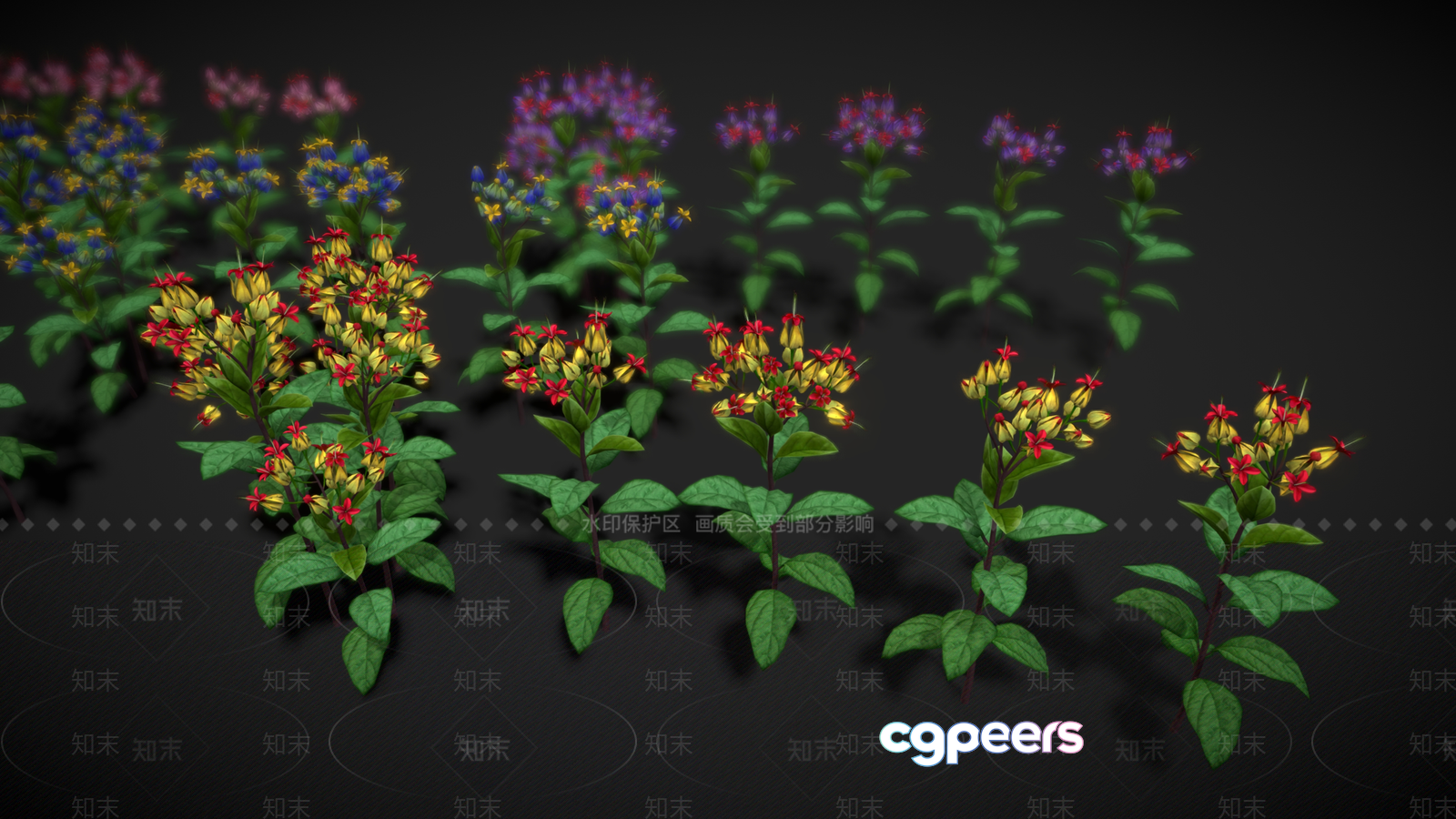 A Garden Of Flowers 3D Model - 18374 - VRAY Render