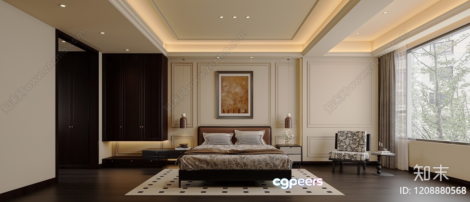 Cozy Modern Bedroom 3D Model - 4707 - VRAY Render Cozy Modern Bedroom 3D Model - 4707 - VRAY Render
