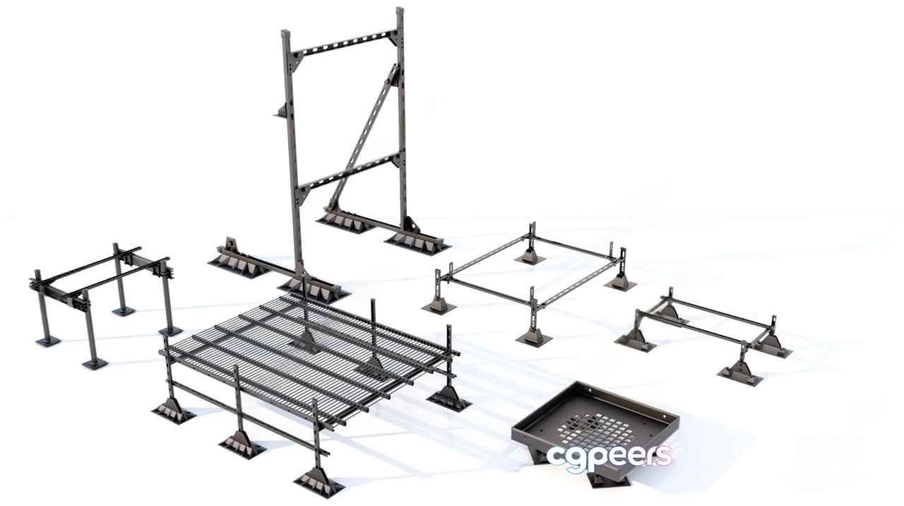 Industrial Metal Structures 3D Model - 18620 - VRAY Render