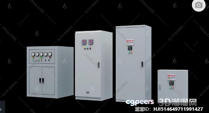 A White Electrical Panel 3D Model - 1166 - VRAY Render