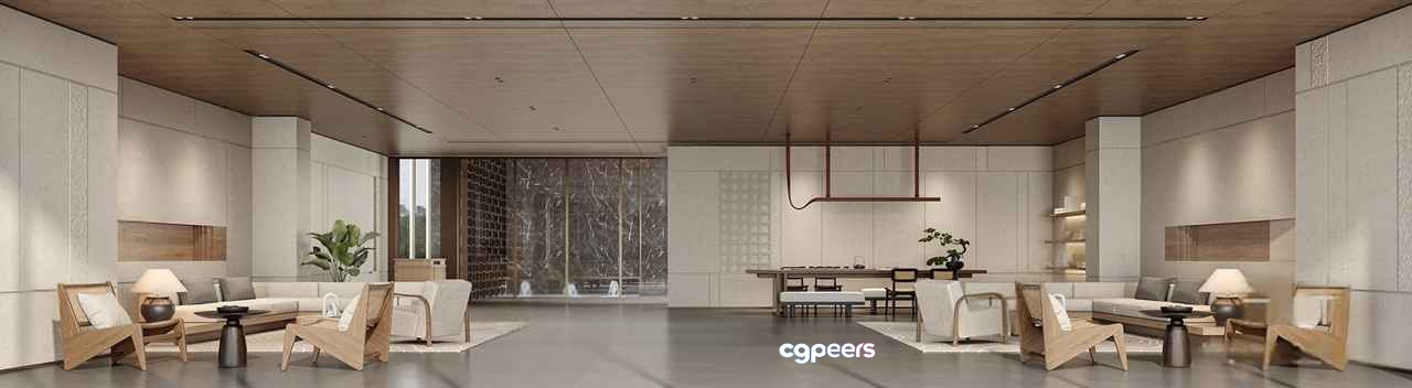Modern Living Room 3D Model - 14079 - VRAY Render