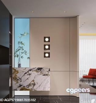 Modern Living Room 3D Model - 12314 - CORONA Render