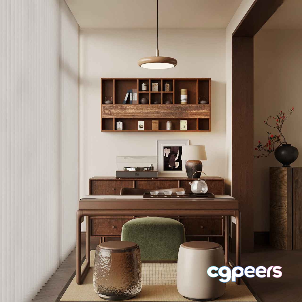 Wooden Desk 3D Model - 4854 - VRAY Render