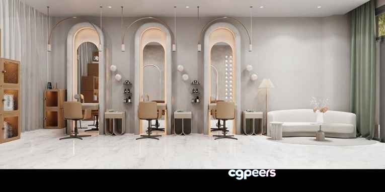 Modern Salon 3D Model - 5676 - VRAY Render Modern Salon 3D Model - 5676 - VRAY Render