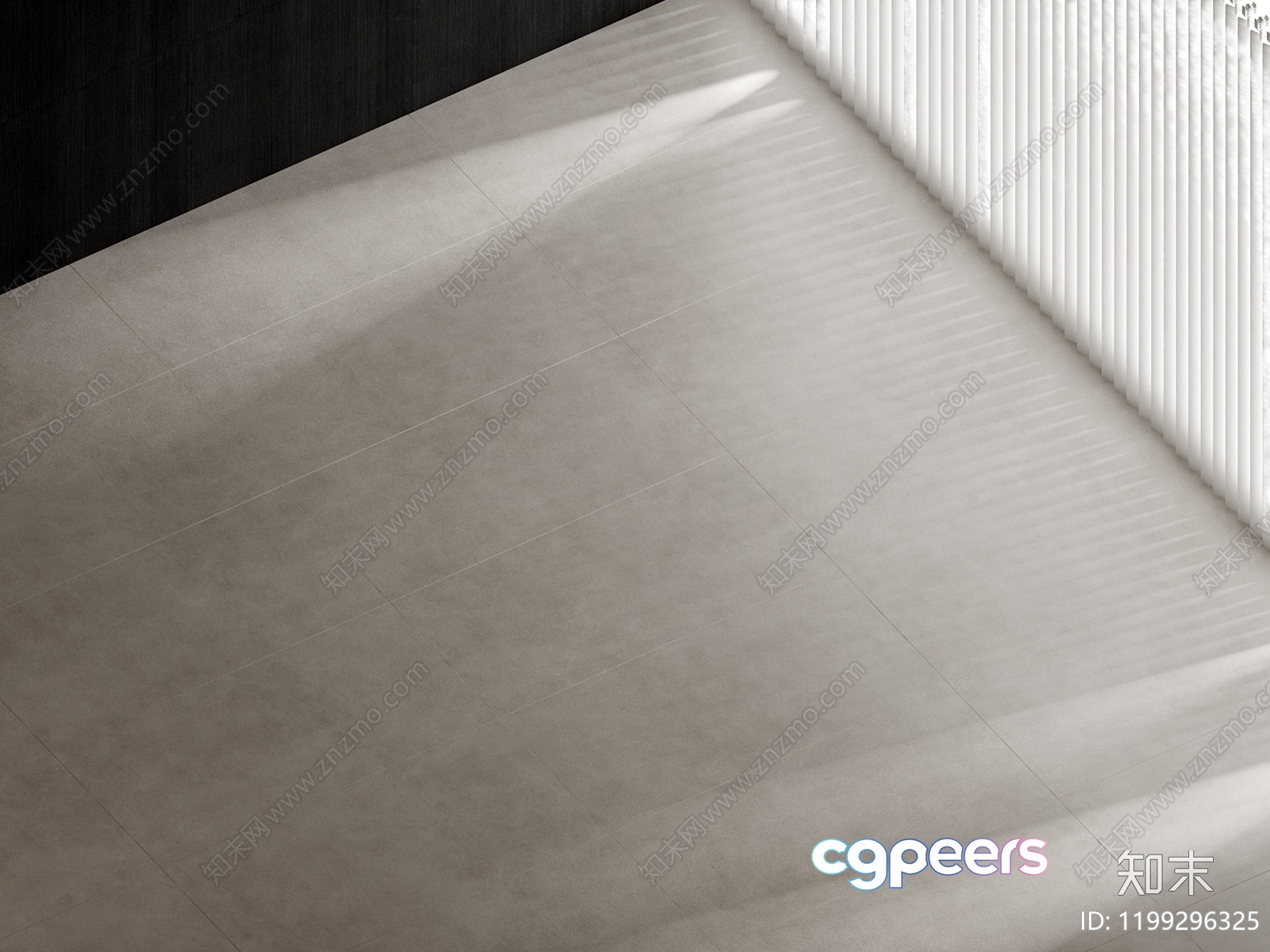 A White Floor With A Shadow 3D Model - 14592 - VRAY Render