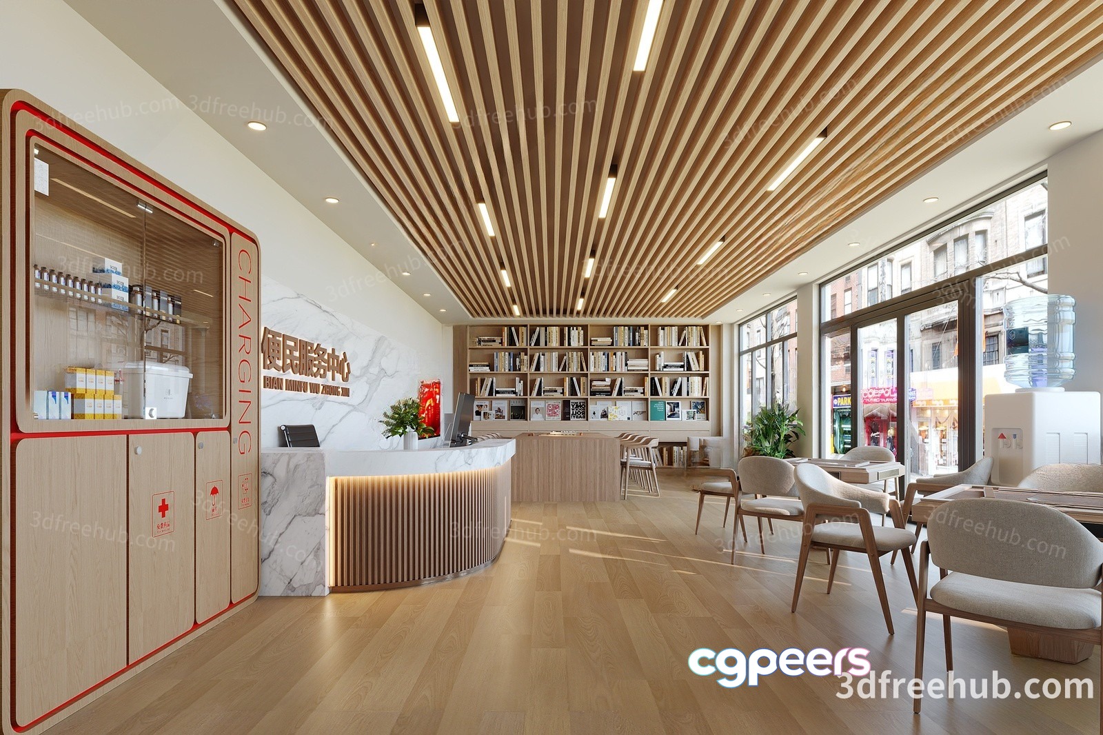 Modern Office Space 3D Model - 18702 - VRAY Render