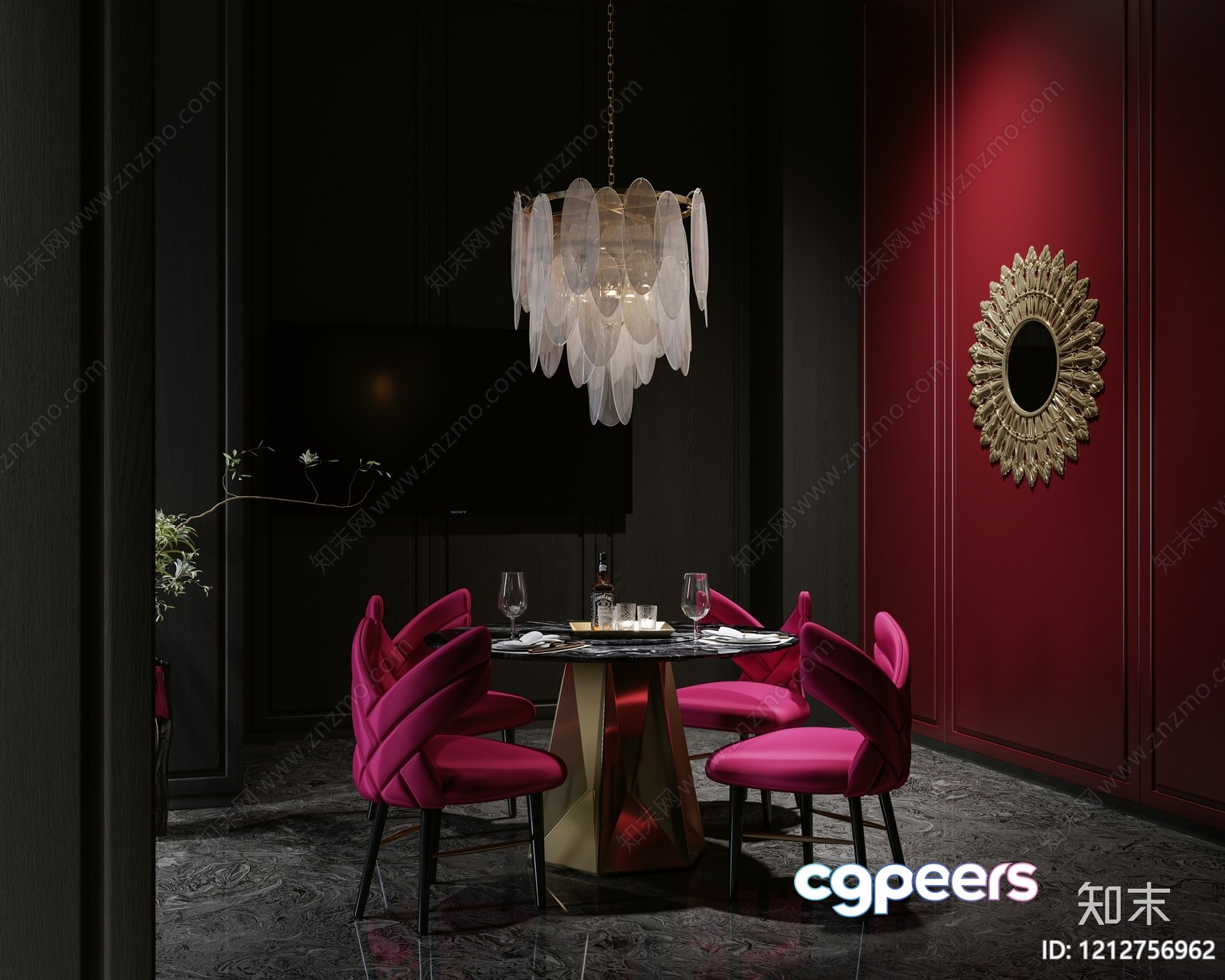 Modern Dining Room 3D Model - 13405 - VRAY Render Modern Dining Room 3D Model - 13405 - VRAY Render