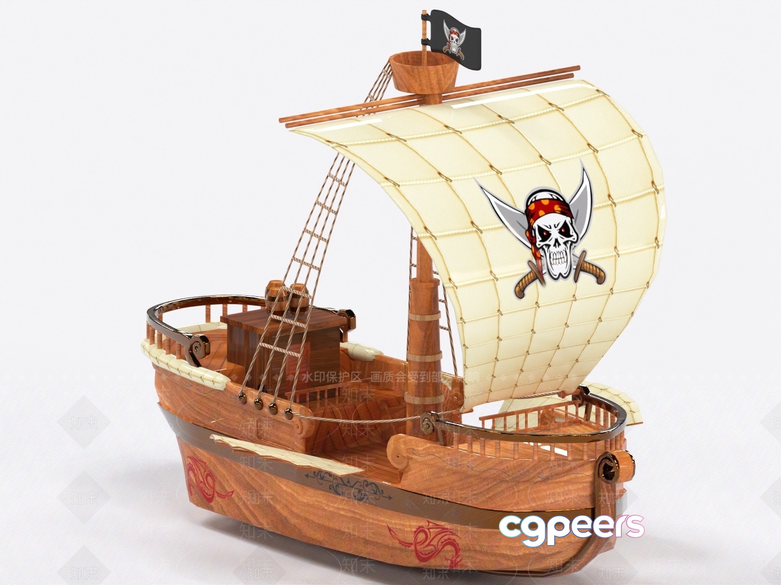 A Toy Pirate Ship 3D Model - 9217 - VRAY Render A Toy Pirate Ship 3D Model - 9217 - VRAY Render