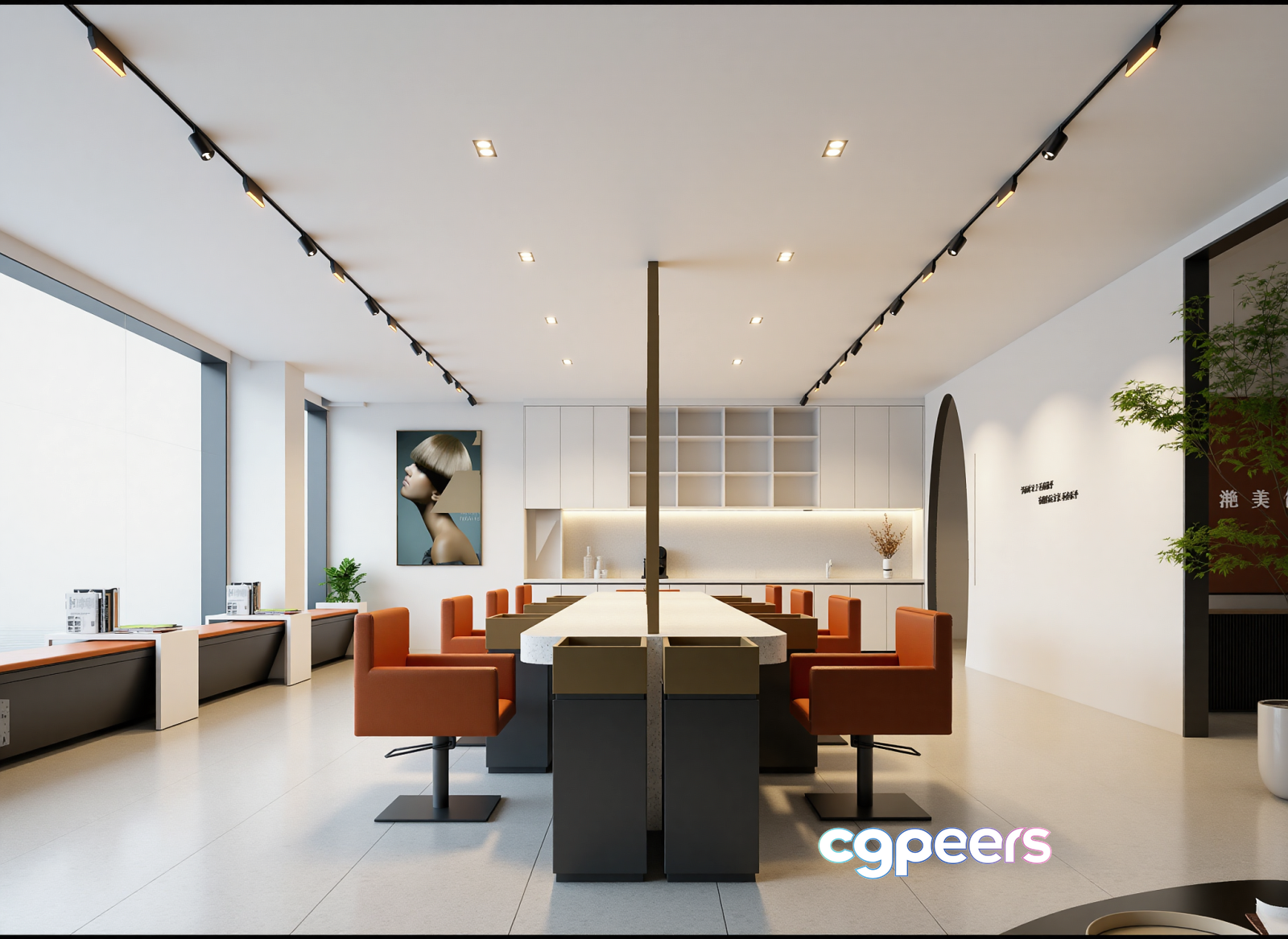 Modern Salon Interior 3D Model - 21905 - VRAY Render