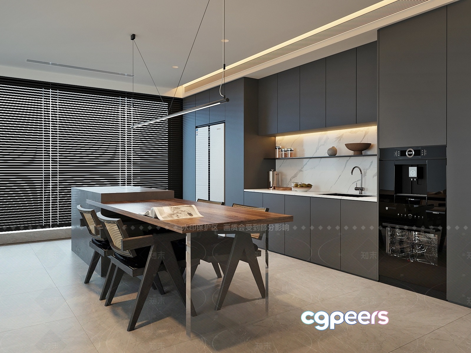 Modern Kitchen Table 3D Model - 188 - VRAY Render