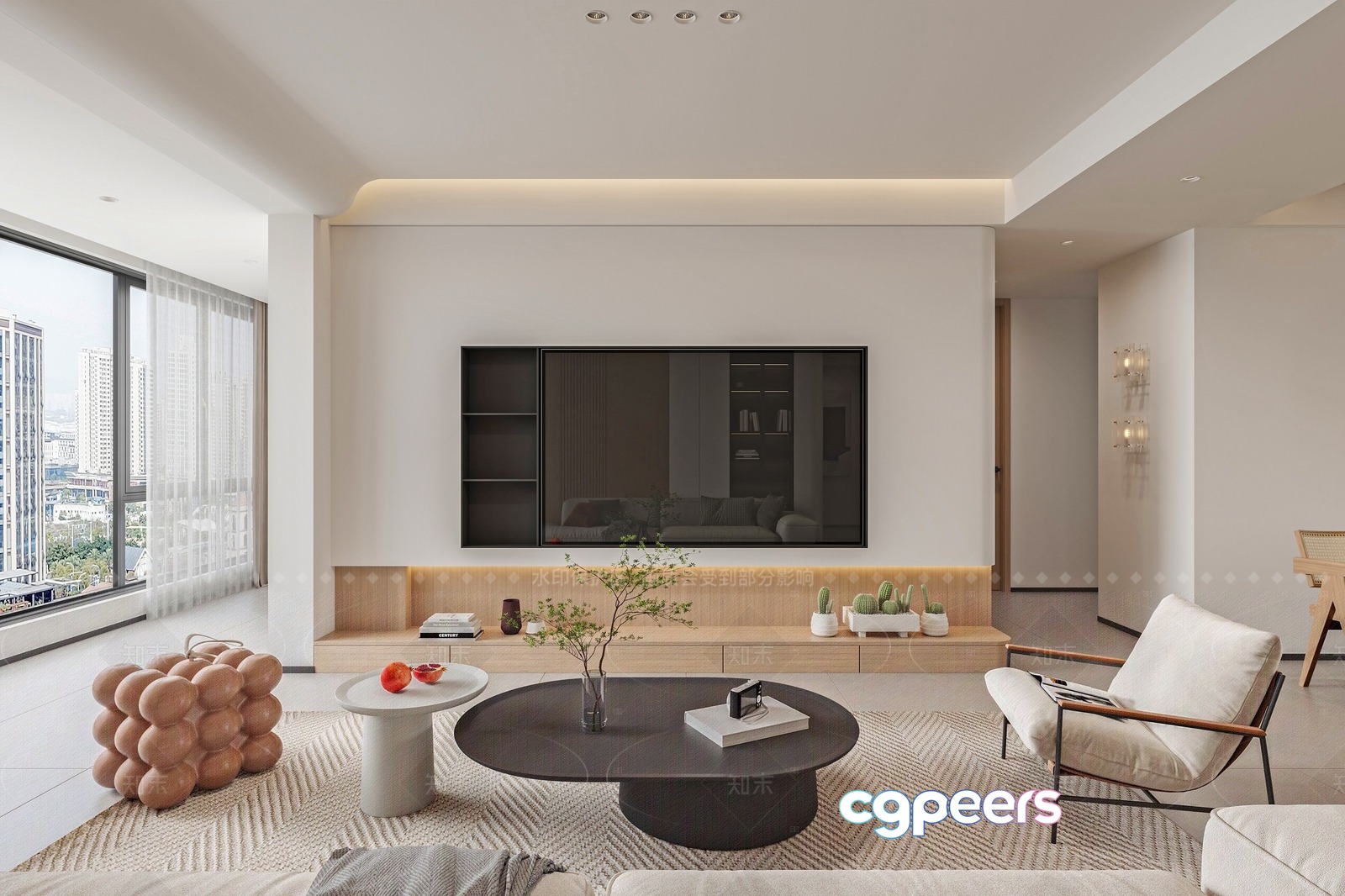 Modern Living Room 3D Model - 17406 - VRAY Render
