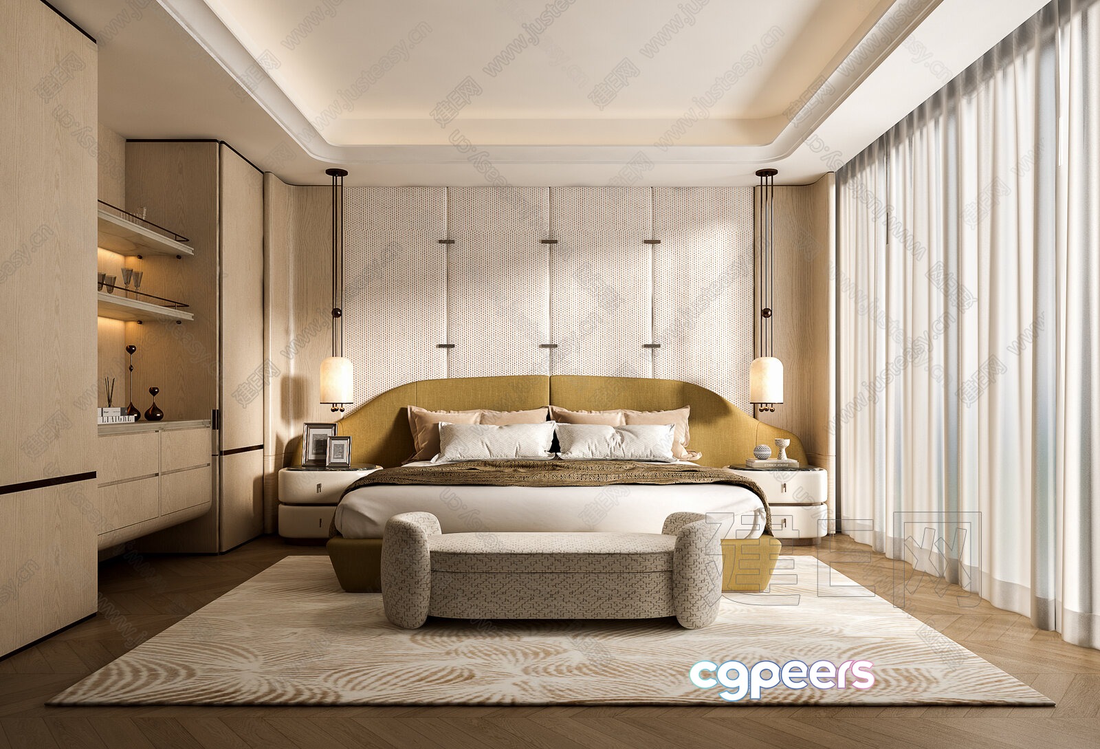 Cozy Modern Bedroom 3D Model - 23096 - VRAY Render