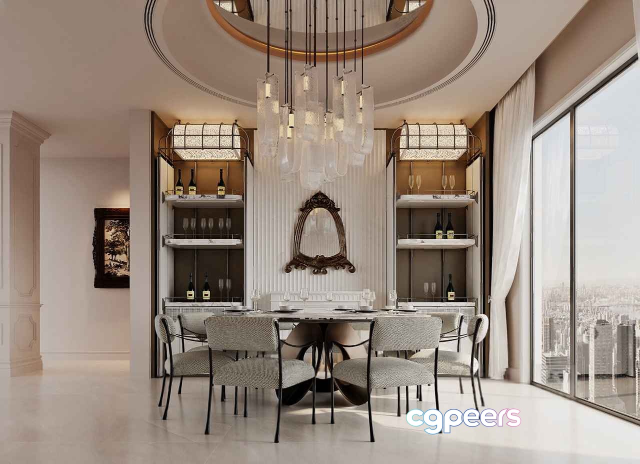 Modern Dining Room 3D Model - 17019 - CORONA Render Modern Dining Room 3D Model - 17019 - CORONA Render