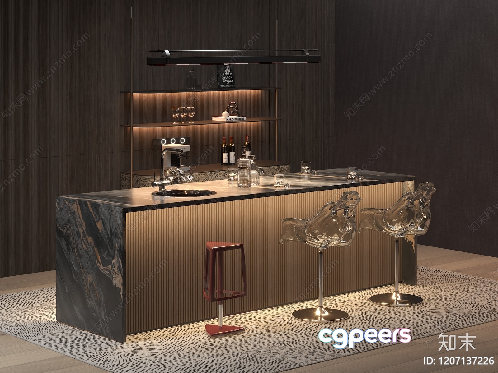 Modern Bar Area 3D Model - 7736 - VRAY Render Modern Bar Area 3D Model - 7736 - VRAY Render