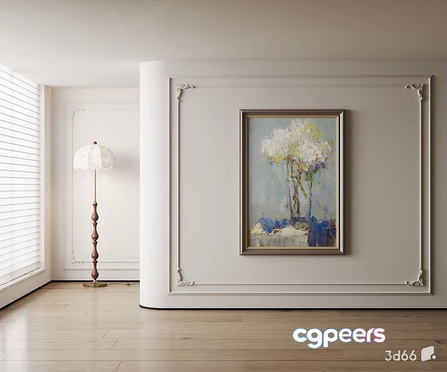 A Painting Of Flowers In A Frame 3D Model - 20634 - VRAY Render