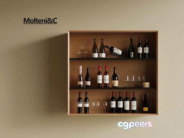 A Wine Display Case 3D Model - 20697 - VRAY Render