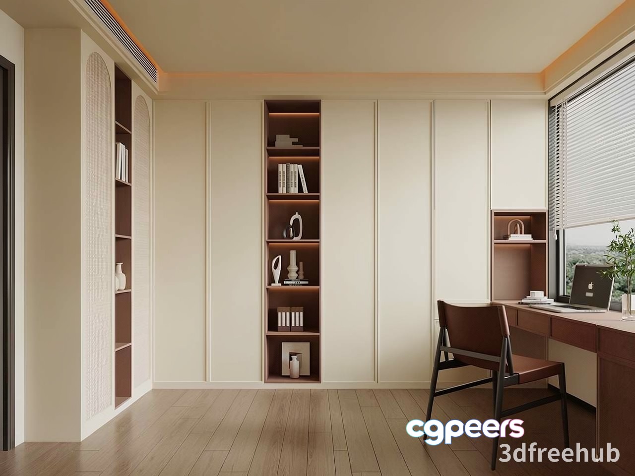 Modern Home Office 3D Model - 20010 - VRAY Render