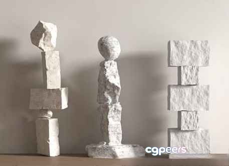Abstract White Sculpture 3D Model - 6050 - VRAY Render Abstract White Sculpture 3D Model - 6050 - VRAY Render