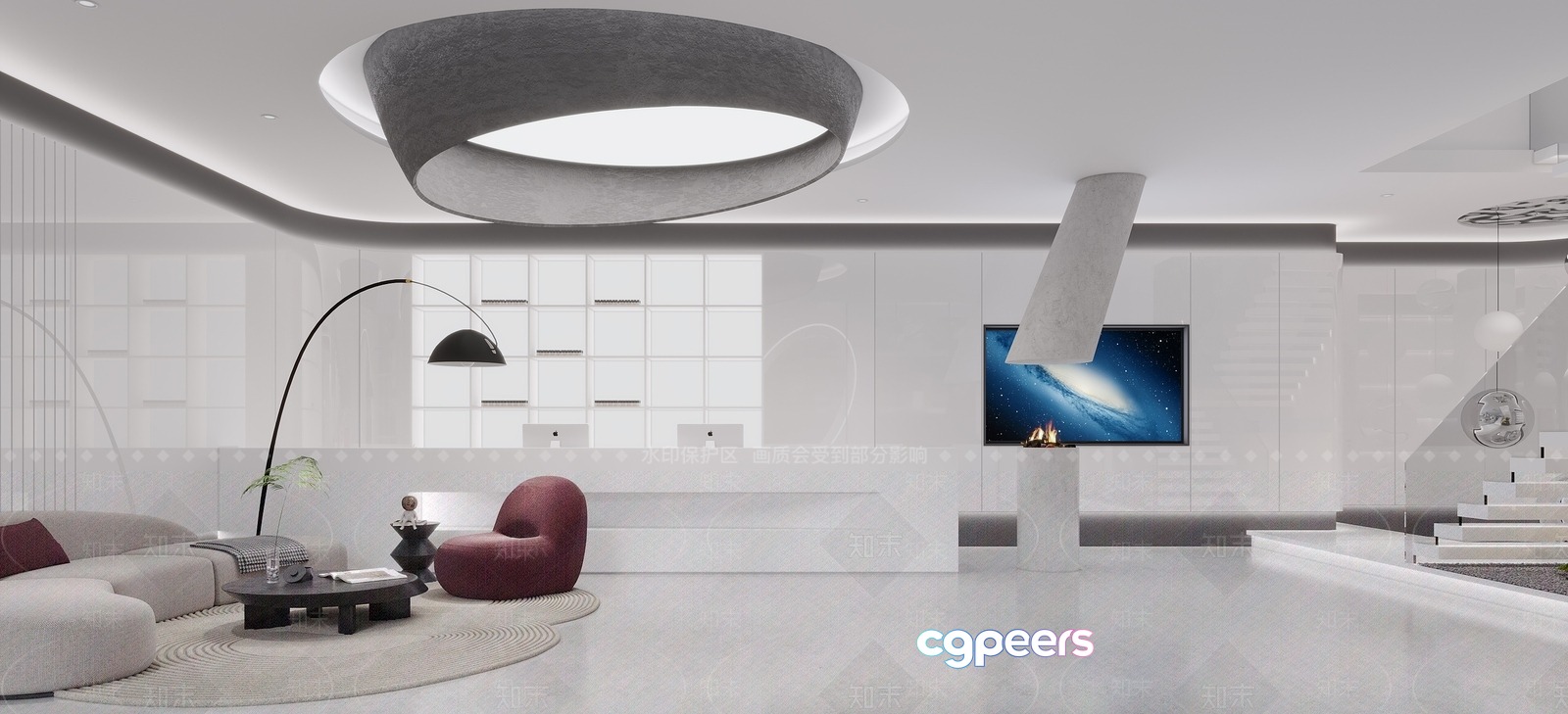 Modern Living Room 3D Model - 7492 - VRAY Render Modern Living Room 3D Model - 7492 - VRAY Render