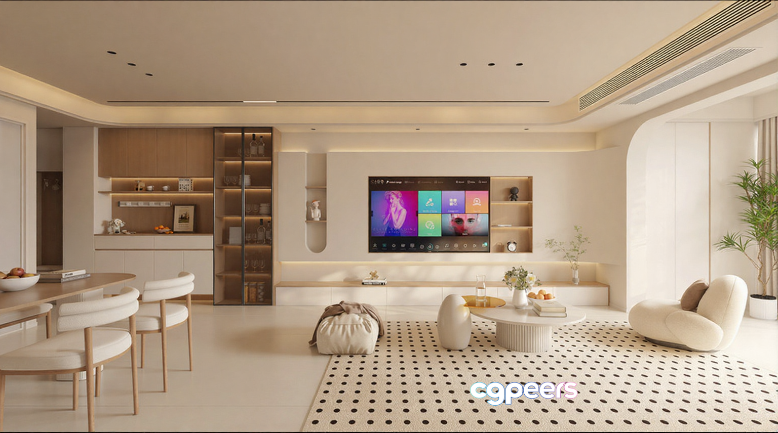 Modern Living Room 3D Model - 9125 - CORONA Render